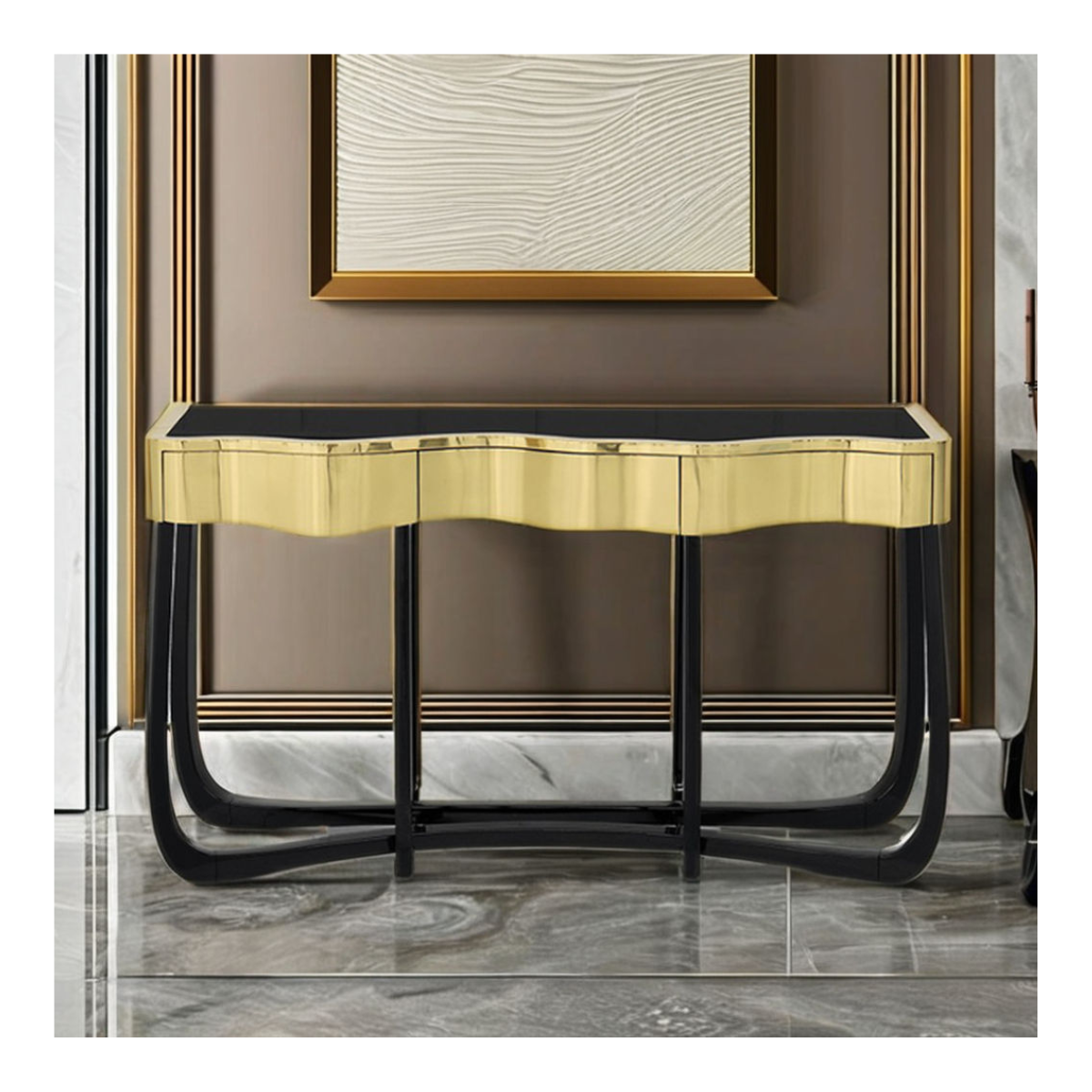 Wave Gold Console Table